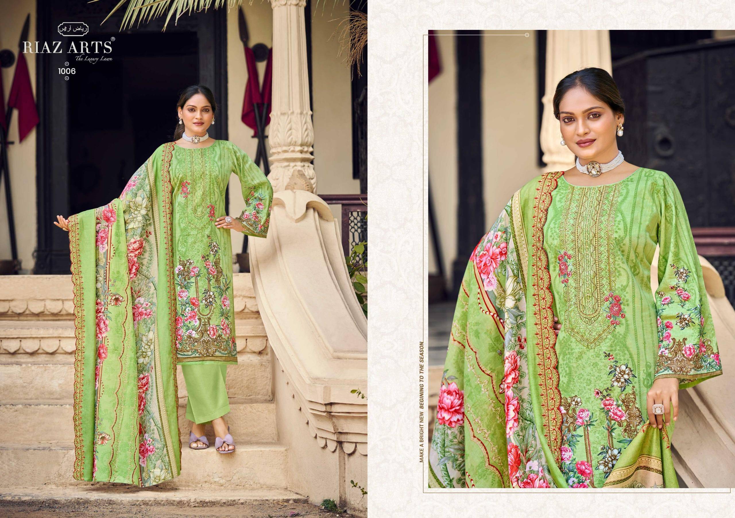 BIN SAEED V15 BY RIAZ ARTS 1001 TO 1006 Series Beautiful Festive Suits Stylish Fancy Colorful Casual Wear & Ethnic Wear Cotton Cambric Lawn Print Dresses At Wholesale Price